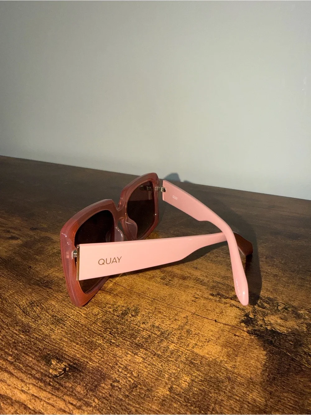 Quay Australia Total Vibe Style Pink Square-Frame Sunglasses